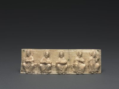 Placa de un altar portátil: Cristo y los Apóstoles, Valle del Bajo Rin, 1050-1100 de German School