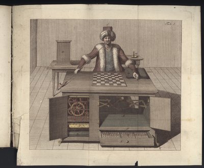 Placa I de Uber den Schachspieler des Herrn von Kempelen und dessen Nachbildung, Leipzig und Dresden: Joh. Gottl. Breitkopf, 1789 de German School
