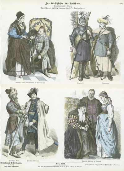 Trajes polacos y rusos, siglos XV y XVI de German School