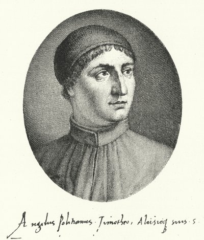 Poliziano, poeta renacentista florentino (grabado) de German School
