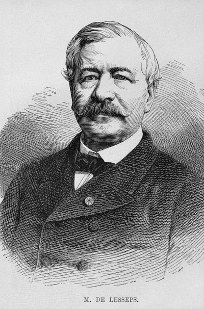 Retrato de Ferdinand Marie de Lesseps (1805-94), de LEgypte de Georg Moritz Ebers (1837-98), 1881 de German School