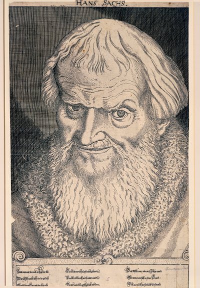 Retrato de Hans Sachs (grabado) de German School