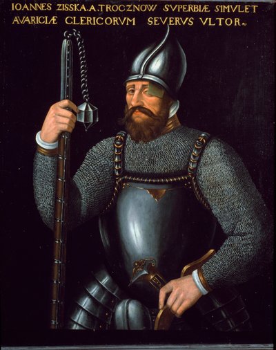 Retrato de Jan Zizka, Jefe de Guerra de los Husitas, siglo XVI de German School