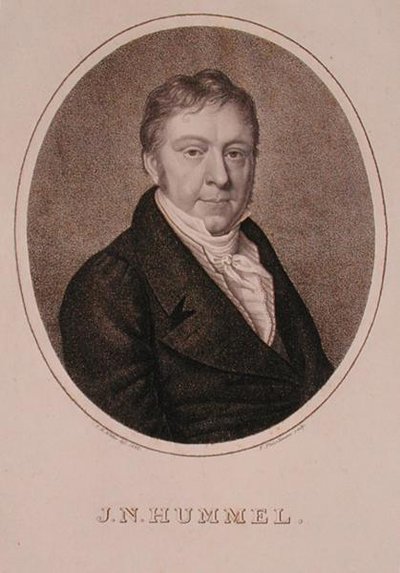 Retrato de Johann Nepomuk Hummel (1778-1837) grabado por F. Fleischmann de German School