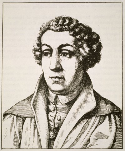 Retrato de Johann Reuchlin (1455-1522) copia de un grabado alemán del siglo XIX, ilustrado en Historia de la Magia, publicado a finales del siglo XIX de German School