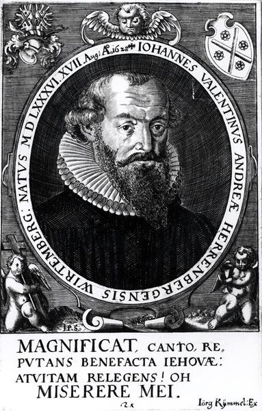 Retrato de Johann Valentine (n.1586) de Herrenberg y Wurtemberg, grabado por Iorg Rijmmel, 17 de agosto de 1628 de German School