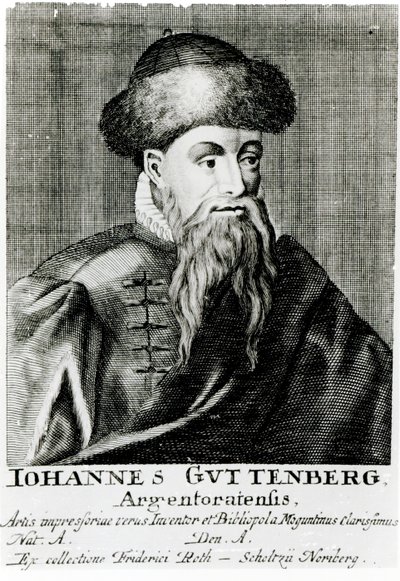 Retrato de Johannes Gutenberg de German School