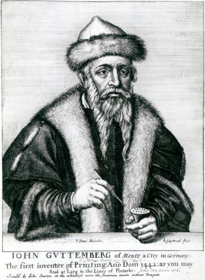 Retrato de Johannes Gutenberg de German School