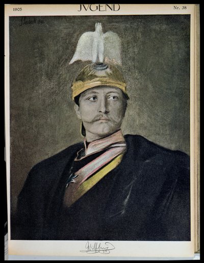 Retrato del Kaiser Guillermo II (1859-1941) de Jugend, 1905 de German School