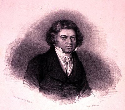 Retrato de Ludwig van Beethoven (1770-1827) grabado por Faustin Herr de German School
