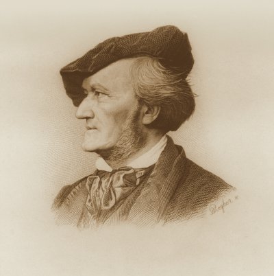 Retrato de Richard Wagner (1813-83) compositor alemán, grabado por Robert Reyher (1838-77) de German School