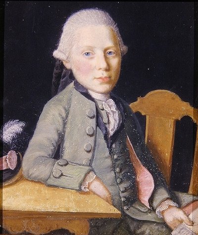 Retrato de un joven sentado sosteniendo una carta, c.1750 de German School