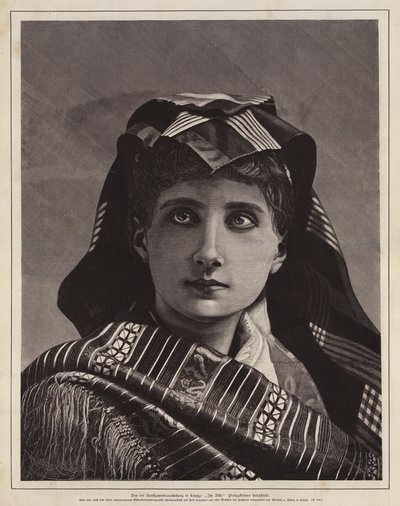 Retrato de una mujer, xilografía premiada en la Exposición de Artes y Oficios, Leipzig, Alemania de German School