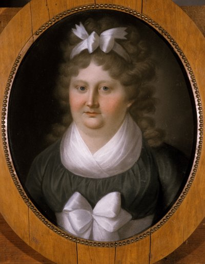 Retrato de una mujer con una cinta en el cabello de German School