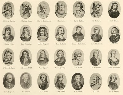 Retratos de alemanes famosos de Ritter vom Deutschen Geiste de German School