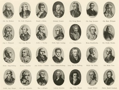 Retratos de alemanes famosos de Ritter vom Deutschen Geiste de German School