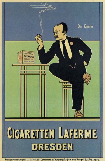 Póster publicitario de cigarrillos Laferme de German School