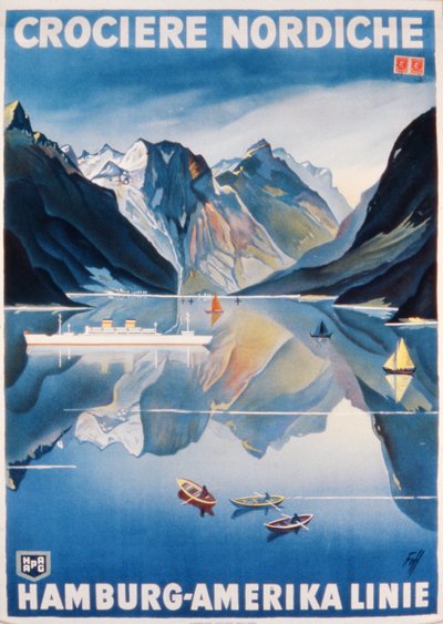 Póster publicitario de la Hamburg-Amerika Linie de German School