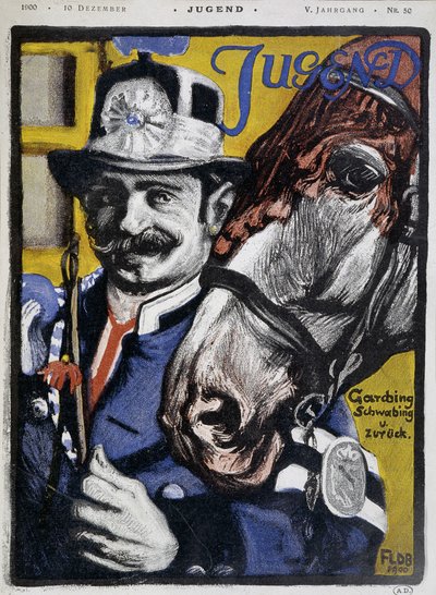 Postillón: cochero y su caballo - en "Jugend" de German School