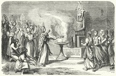 Sacerdotes realizando un sacrificio en el Antiguo Egipto de German School