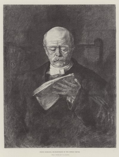 Príncipe Bismarck, ex canciller del Imperio Alemán (grabado) de German School
