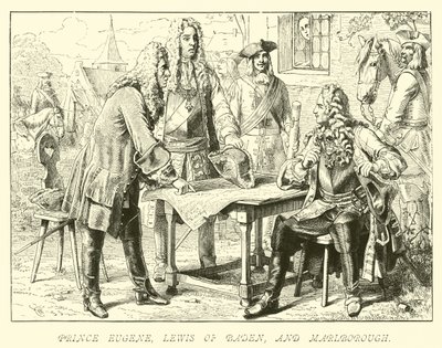El príncipe Eugenio, Luis de Baden y Marlborough de German School