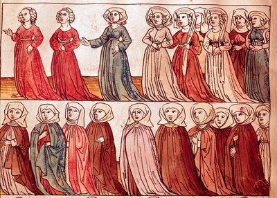 Procesión de mujeres de Bohemia de German School