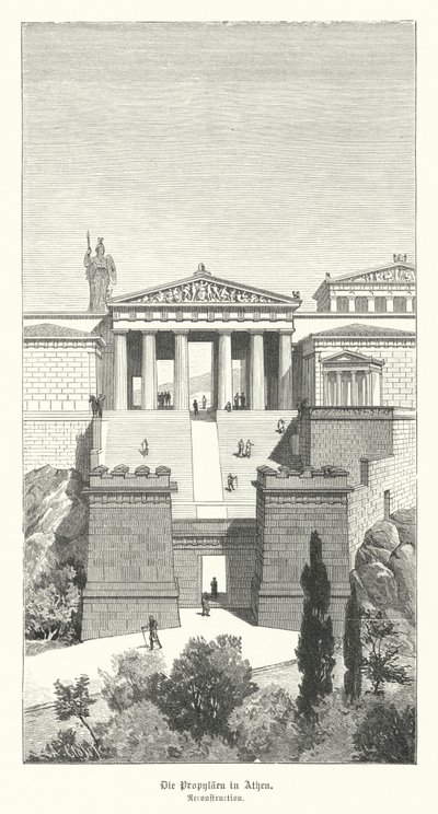 Propileos, entrada a la Acrópolis de Atenas, Grecia Antigua de German School