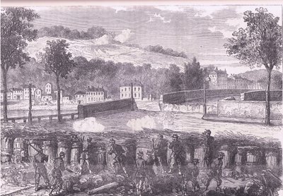 Reducto prusiano comandando el puente de Sèvres, Historia de la Guerra entre Francia y Alemania de Cassell, publicada por Cassell and Company Limited, c.1890 (litografía) de German School
