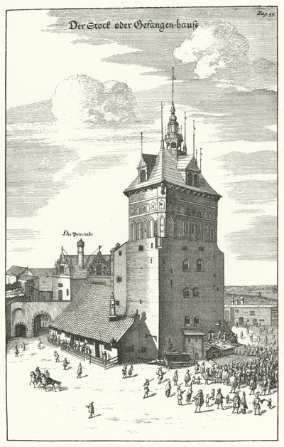 Flagelación pública en Danzig a finales del siglo XVII de German School