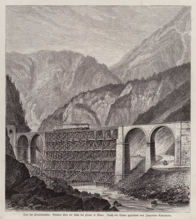Viaducto ferroviario sobre el río Fella en Ponte di Muro, Friuli, Italia de German School