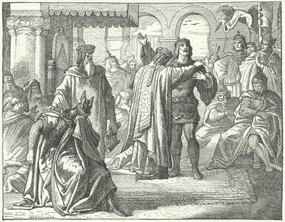 Reconciliación del Emperador del Sacro Imperio Romano Germánico Enrique VI y Ricardo Corazón de León de German School