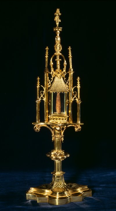Custodia relicario con pieza de la cruz, Augsburgo, c.1490 de German School