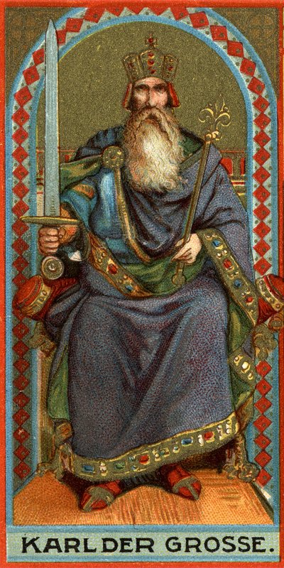 Representación de Carlomagno (742-814), rey de los francos, los lombardos y luego emperador. de German School