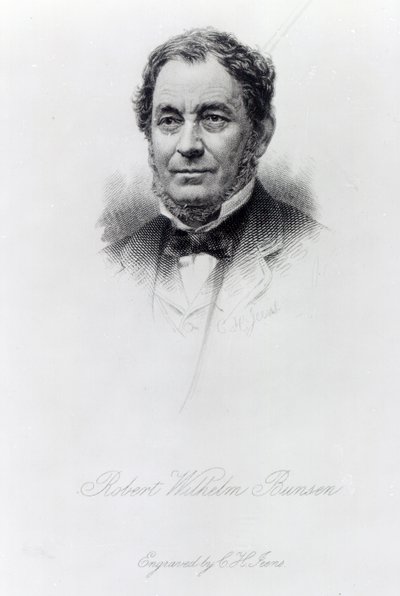 Robert Wilhelm Bunsen, grabado por C.H Jeens de German School
