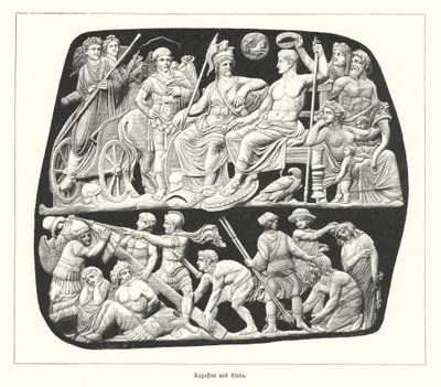 Emperador romano Augusto y su tercera esposa, Livia de German School