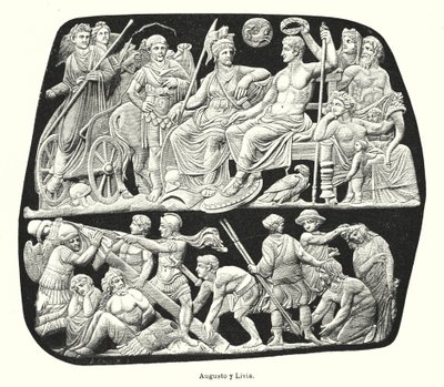 Emperador romano Augusto y su tercera esposa, Livia de German School