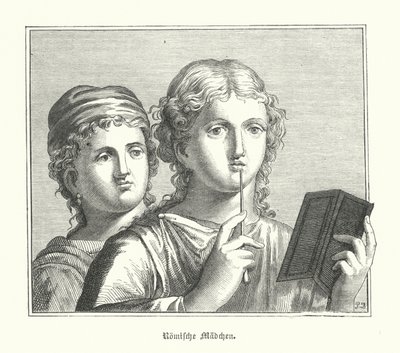 Niñas romanas (grabado) de German School