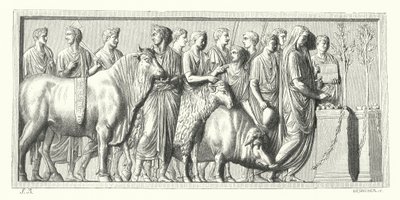 Procesión romana con animales sacrificados de German School