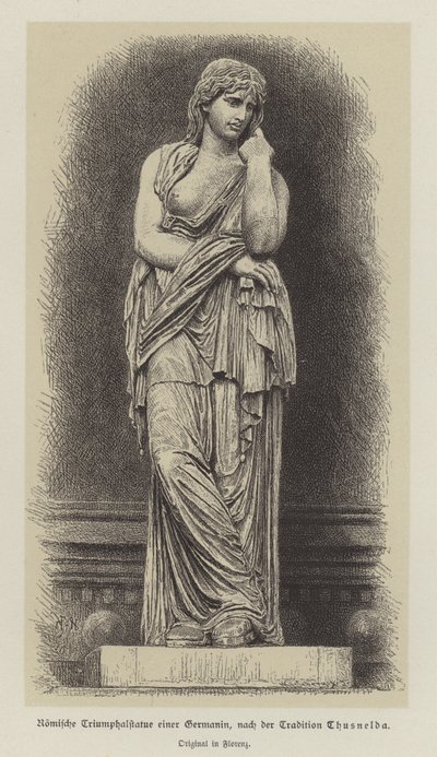 Estatua triunfal romana de una mujer germánica de German School