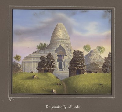 Ruina del Templo Tjandi-sebu, Pl.II de Topographischer und Naturwissenschaftlicher Atlas zur Reise durch Java, por Dr.Fr.Junghuhn, Magdeburgo 1845 de German School