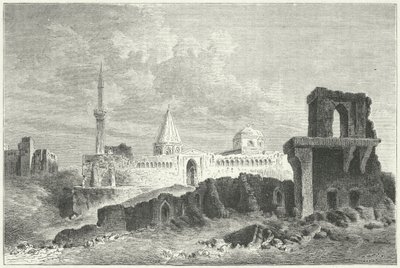 Ruinas del Palacio de los Selyúcidas en Konya, Turquía (grabado) de German School
