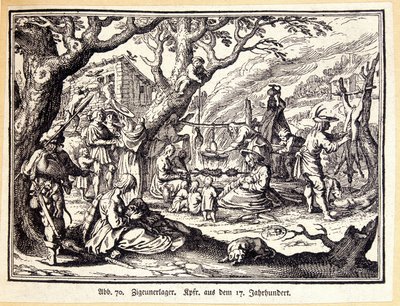 Gente rural en la Edad Media. Grabado alemán del siglo XVIII. Anónimo. Bibl. de las Artes Decorativas. de German School