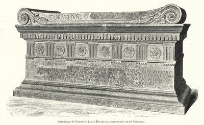 Sarcófago del soldado y cónsul romano Lucio Cornelio Escipión Barbato en el Vaticano, Roma de German School