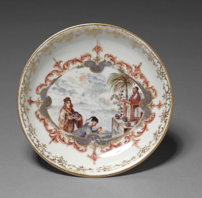 Platillo, fabricante Fábrica de Porcelana de Meissen, Alemania, c.1723 de German School