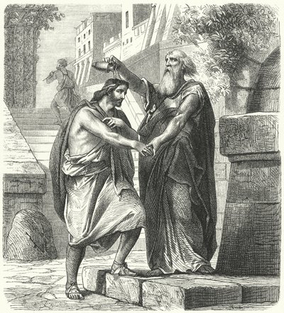 Saúl ungido rey de Israel por Samuel de German School