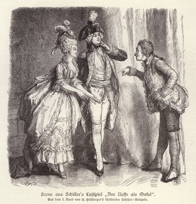 Escena de la comedia Der Neffe als Onkel (El sobrino como tío) de Friedrich Schiller de German School