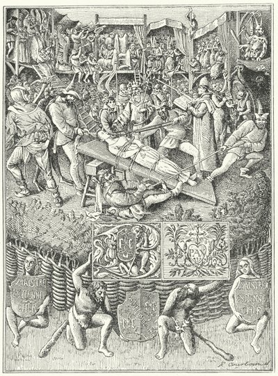 Escena de una obra de misterio medieval de German School