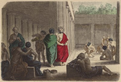Escena en un gimnasio en la Antigua Grecia de German School