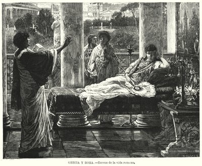 Escena de la vida en la Antigua Roma de German School